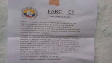 Panfleto de las Farc