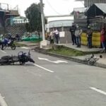 Otro accidente en la vía Panamericana en Pasto; agente de tránsito y ciclista chocaron, ambos resultaron lesionados