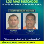 Se aumentó la recompensa de los delincuentes más buscados de la Metropolitana de Santa Marta