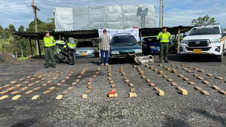 Una persona fue capturada con 100 kilos de marihuana en la vía Manizales - Bogotá