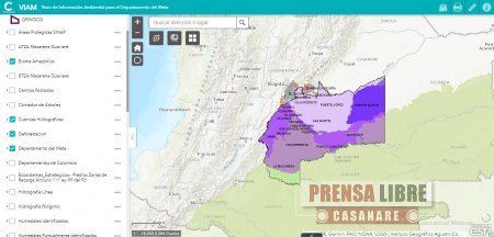 Visor de Información Ambiental, herramienta de Cormacarena con la información geográfica del Meta