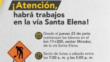 Habra cierres parciales en la via Santa Elena