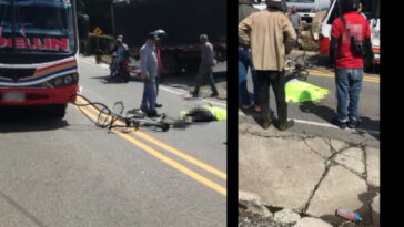 ¡Qué pesar! Ciclista murió al chocar con un bus en la vía Medellín – La Pintada