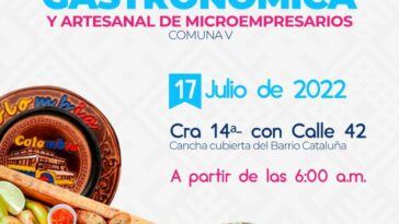 Agéndese este domingo con la Primera Feria Gastronómica y Artesanal de la Comuna V 