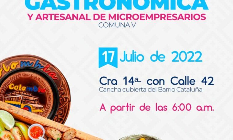 Agéndese este domingo con la Primera Feria Gastronómica y Artesanal de la Comuna V 