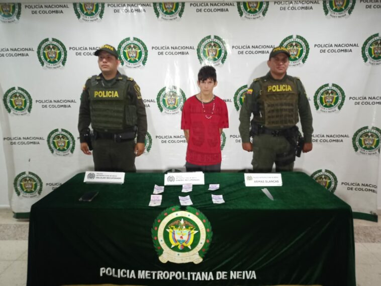 Autoridades en Neiva dan con la captura de alias «Juancho» un importante actor criminal, reconocido por cometer hurtos con arma cortopunzante