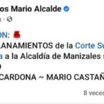 “Corte Suprema de Justicia solicitó información sobre contratos del gobierno de Octavio Cardona” Alcalde  de Manizales