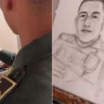 Policia-artista-rindio-homenaje-a-patrullero-asesinado-en-Bello