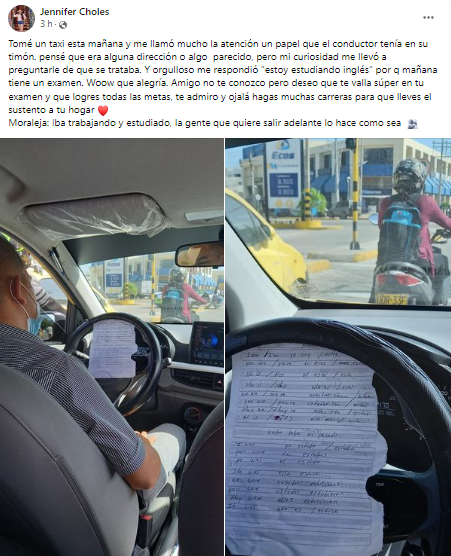 ¡Todo un ejemplo! Taxista estudia inglés mientras trabaja