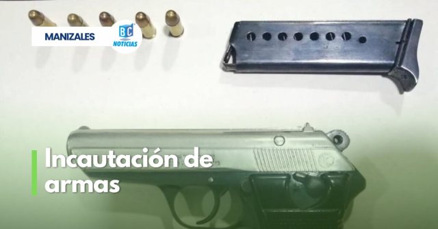 Capturaron a dos hombres portando armas de fuego en Manizales