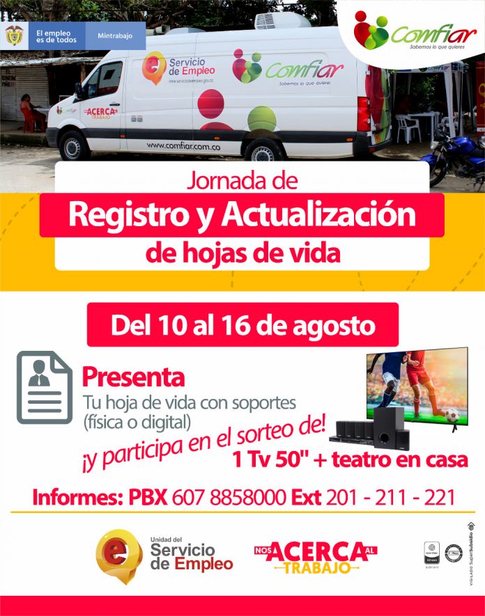 Comfiar realizará desde hoy en la capital araucana la campaña de registro y actualización de hojas de vida, llegando a las comunas con la Unidad Móvil de la Agencia de Empleo de la Caja