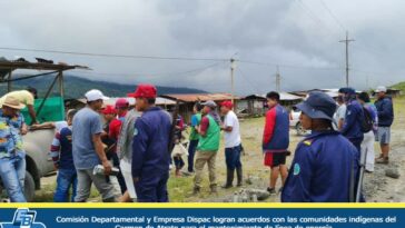Comisión Departamental y Empresa Dispac logran acuerdos con las comunidades indígenas del Carmen de Atrato para el mantenimiento de línea de energía.