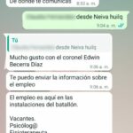 Delincuentes se hacen pasar por el comandante de la novena brigada para ofrecer supuestas vacantes laborales, ¡Ojo es una estafa!