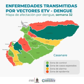 Disminución en casos de dengue en Casanare