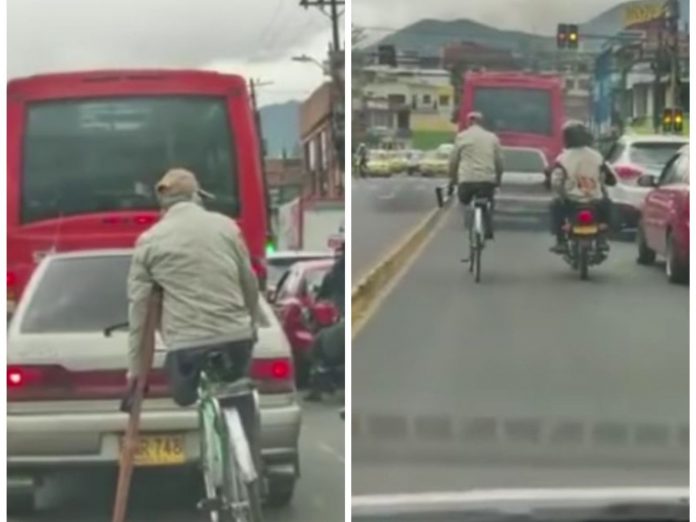 hombre en bicicleta