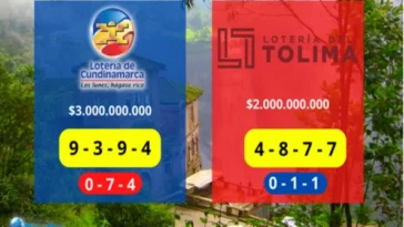 Resultado Loteria de Cundinamarca y Loteria del Tolima lunes 29 de agosto