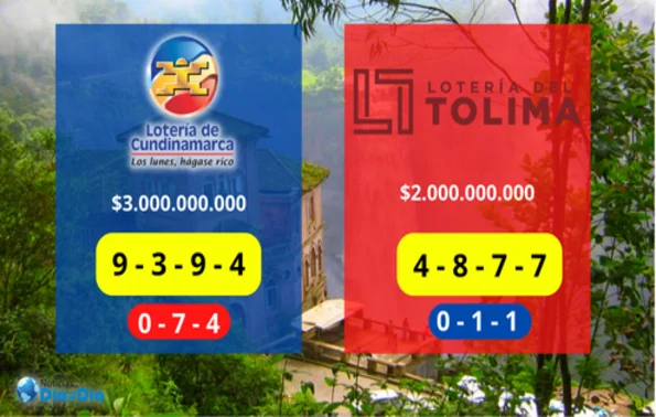 Resultado Loteria de Cundinamarca y Loteria del Tolima lunes 29 de agosto