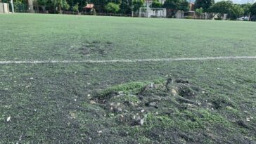 ¡Completamente destruida! Así se encuentra la cancha sintética de la Ciudadela