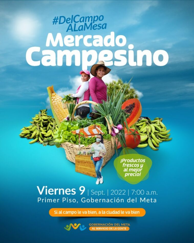 Atentos al mercado campesino que se realizará este viernes 9 de septiembre en la Gobernación del Meta