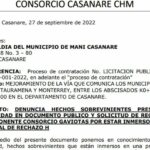 Consorcio CHM denuncia posible alteración de estados financieros de Consorcio que busca acceder a contrato de mantenimiento vial Maní – Monterrey Casanare
