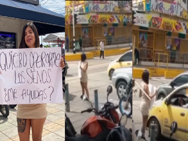 «Cuando pido para ayudar a la gente pocos colaboran, me puse el vestido corto y pedí para mi cirugía y mucha gente ayudó», influencer que salió con pancarta a la calle