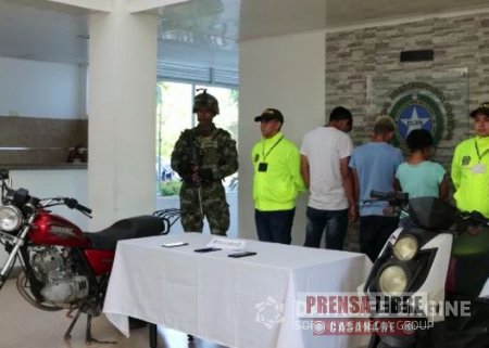 Desarticulada banda “los mechas” dedicada al hurto de motos en Arauca