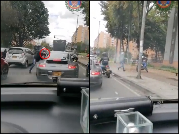 En menos de 10 segundos le quitaron todo a conductor de vehículo de alta gama en Bogotá, delincuentes iban en motos