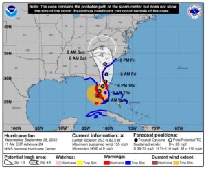 Ian sigue “atacando” la Florida y se dirige al centro con categoría 3