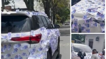 La camioneta del 'millonario' dona dinero en las calles de Cali