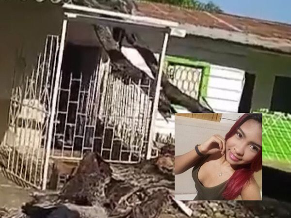 Árbol cayó en el techo de la casa de Karla y la estructura la golpeó en la cabeza, la joven está en UCI