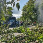 Bloqueada la troncal del occidente: habitantes de Laguneta exigen pavimentación