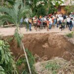 Caída parcial de camellón contiguo al Sinú amenaza familias en Cereté