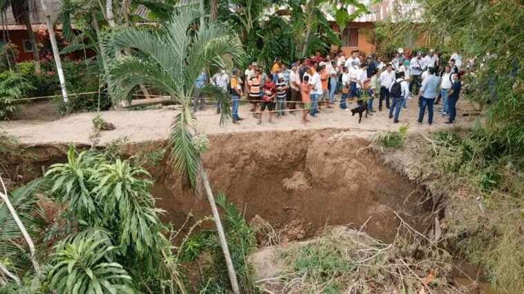 Caída parcial de camellón contiguo al Sinú amenaza familias en Cereté