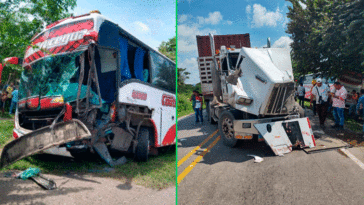 Choque de bus y tractomula dejó un herido