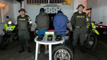 Fueron capturados padre e hijo en vías de Huila con 5 kilos de base de coca