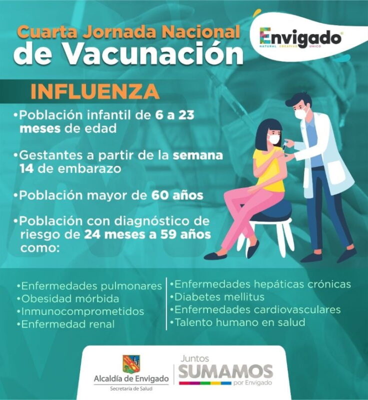 Jornada de vacunación contra la influenza y otras enfermedades, en Envigado