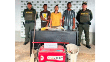 Los capturó la Policía tras robar elementos de construcción