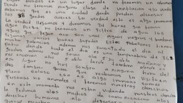 “Nos están tratando como animales”: denuncian privados de la libertad