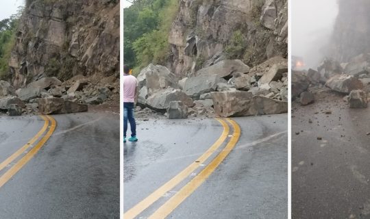 SE PRESENTA DERRUMBE DE ROCAS EN LA VÍA CAMBAO-VIANÍ- CUNDINAMARCA.