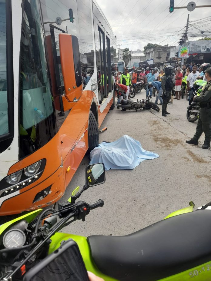 Transcaribe se pronuncia sobre accidente donde murió motociclista