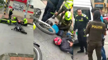 [VIDEO] En Bogotá capturan a ladrones que robaban en motocicleta