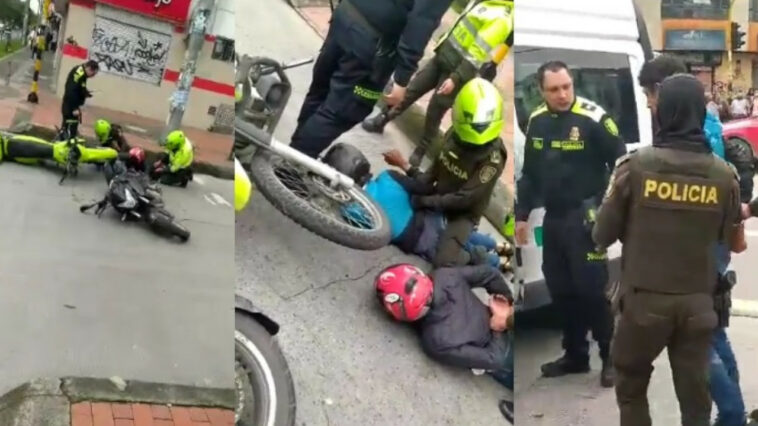 [VIDEO] En Bogotá capturan a ladrones que robaban en motocicleta