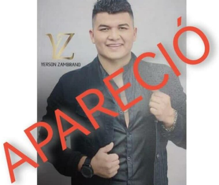 Aparece en Suárez, Cauca, cantante que tras ir a concierto privado desapareció