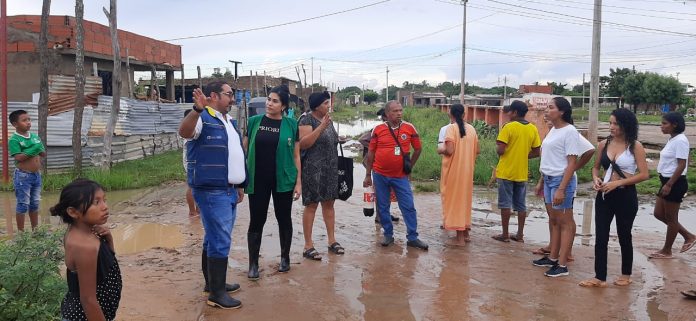 Familias afectadas por las intensas lluvias caídas en el municipio de Maicao