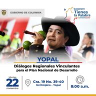 Este martes 22 de noviembre, llegarán a Casanare los Diálogos Regionales Vinculantes del Gobierno Nacional