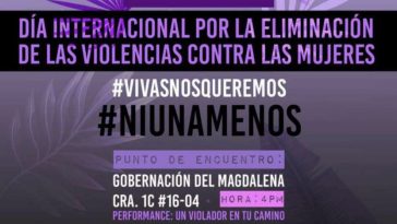 Feministas de Santa Marta conmemoran el día de la eliminación de la violencia contra las mujeres