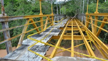 Luego de 15 años se realizan trabajos para la rehabilitación del Puente ‘Guacas’ que comunica a Garzón con Tarqui
