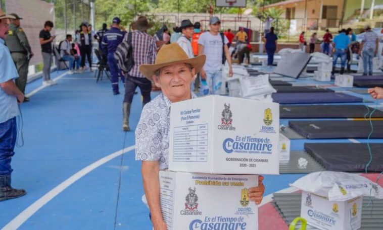 Más de 70 familias damnificadas por la lluvia de Recetor, recibieron ayudas humanitarias por parte de la Gobernación de Casanare