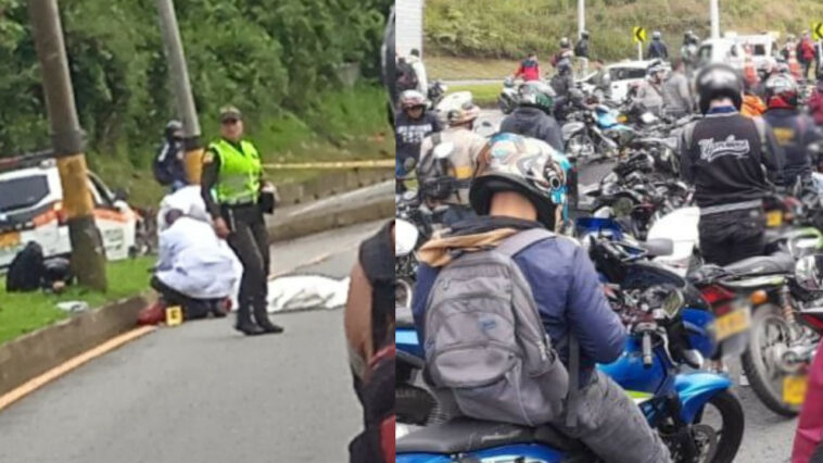 Motociclista murió en la autopista Medellín – Bogotá: vía cerrada