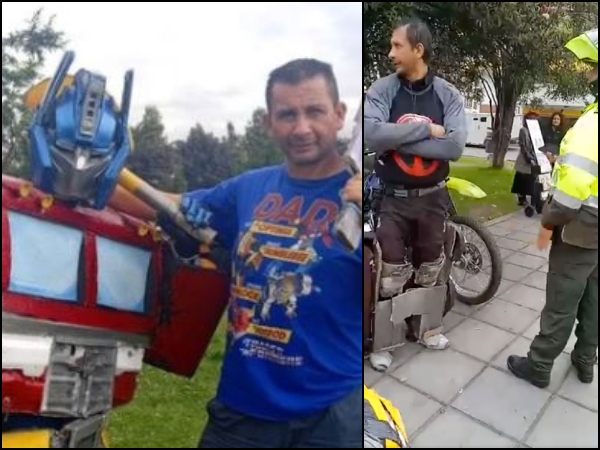 «No puedo trabajar acá»: Impotencia del ‘Transformers’ colombiano, «le echaron la Policía» y sacaron de un parque